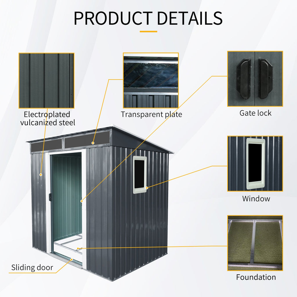 6ft x 5ft Outdoor Metal Storage Shed with Window