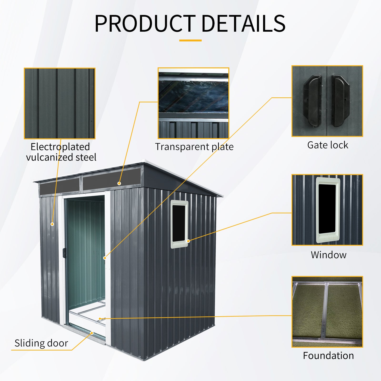 6ft x 5ft Outdoor Metal Storage Shed with Window