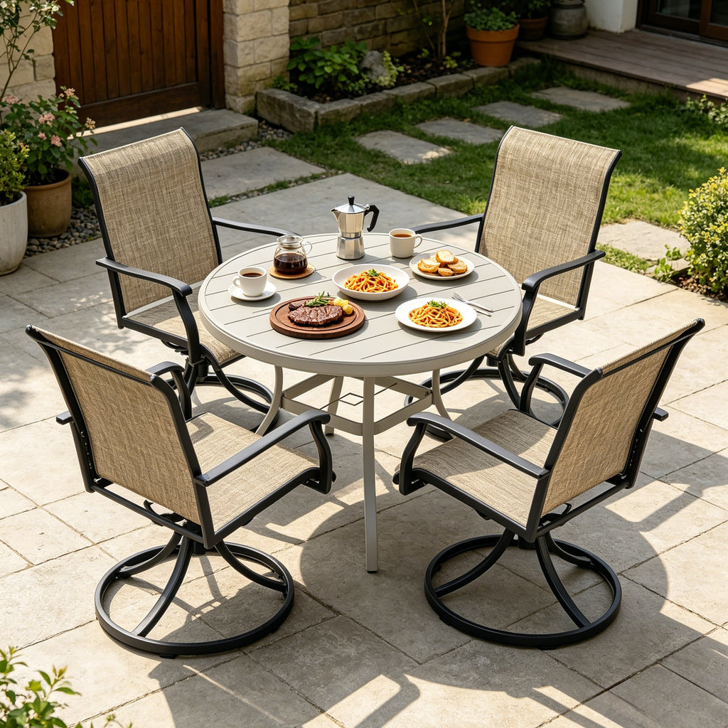 Outdoor Patio Furniture Set with 360° Swivel Chairs