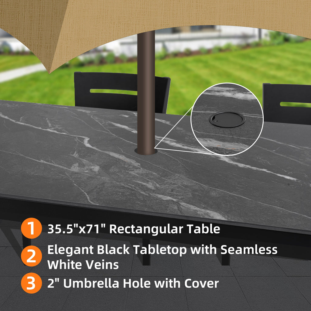 Outdoor Modern Patio Aluminum Dining Table
