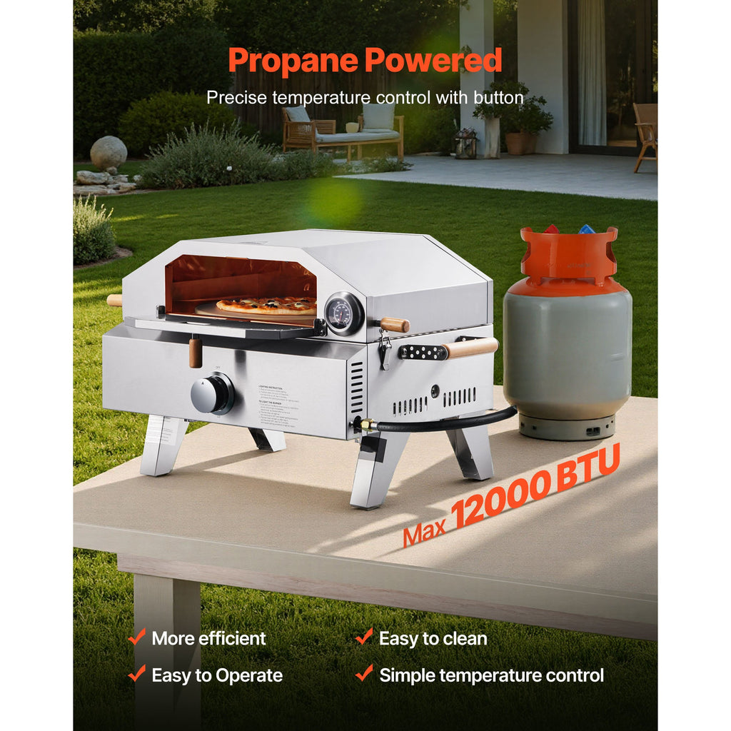 Outdoor Pizza Oven, 13 in Gas Fired Pizza-Maker