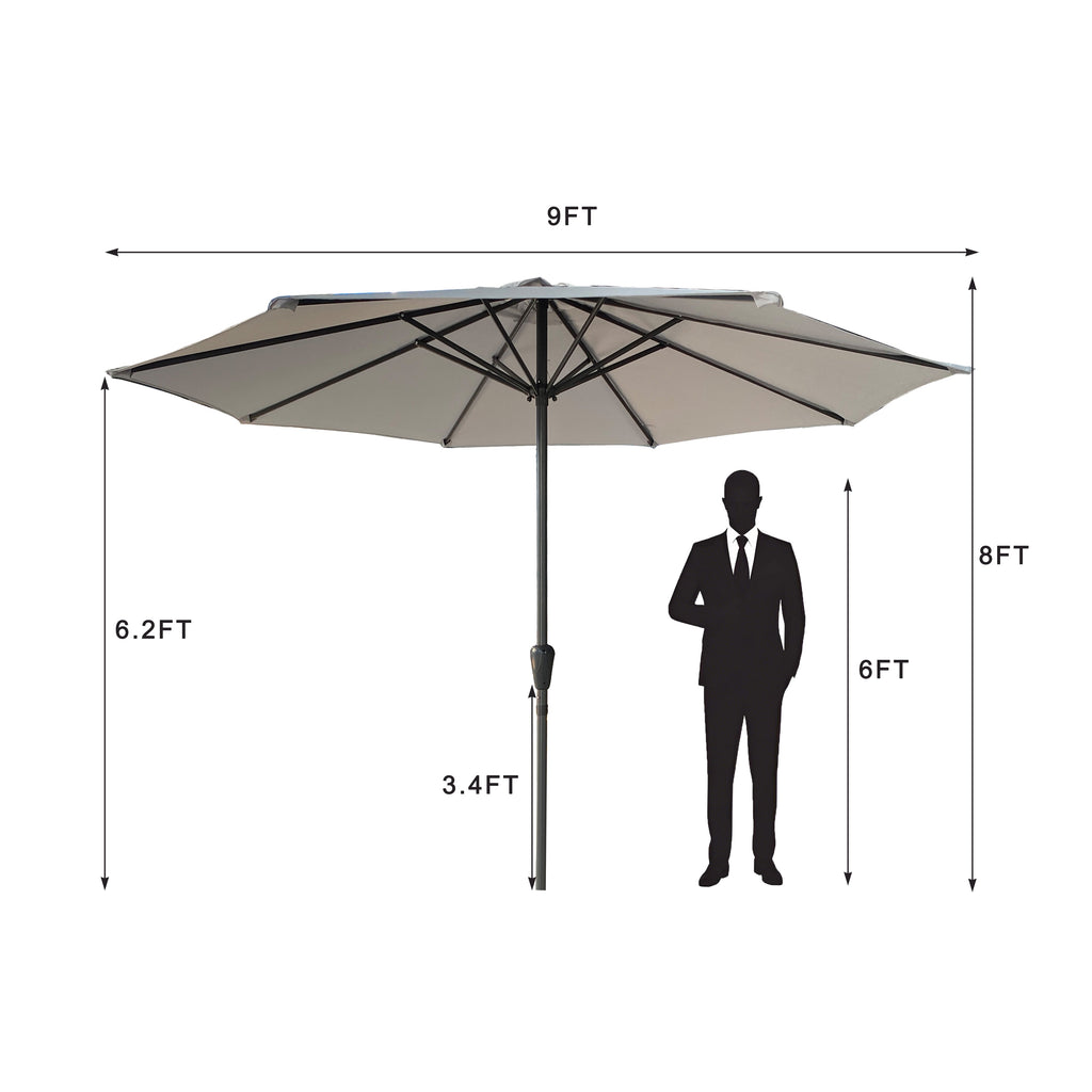 9' Outdoor Patio Aluminum Umbrella