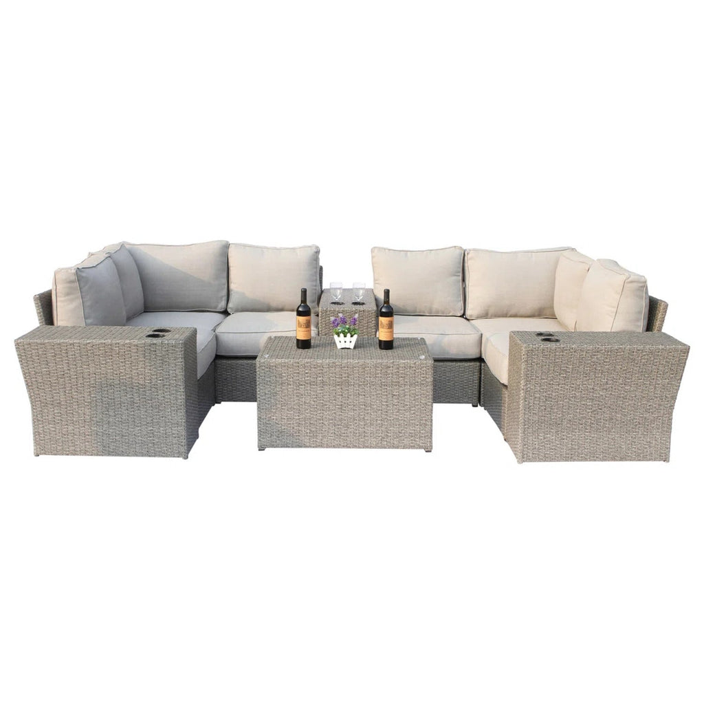 Fully Assembled Outdoor Wicker Seating Group for 4 with Cushions