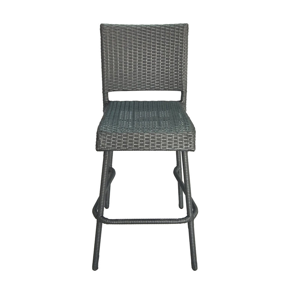 29" Outdoors PE Rattan Armless Barstools, Set of 2