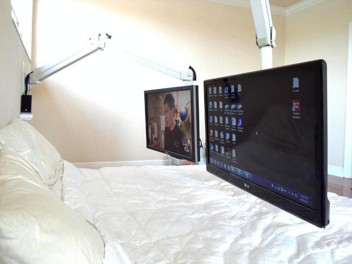 DW630W  Extra Long Reach Wall Monitor Arm  Over the Bed 63 inch long