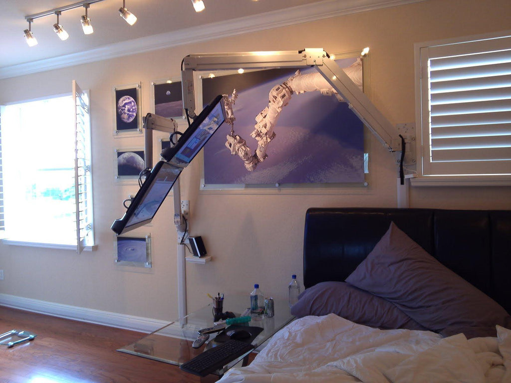 DW630W  Extra Long Reach Wall Monitor Arm  Over the Bed 63 inch long