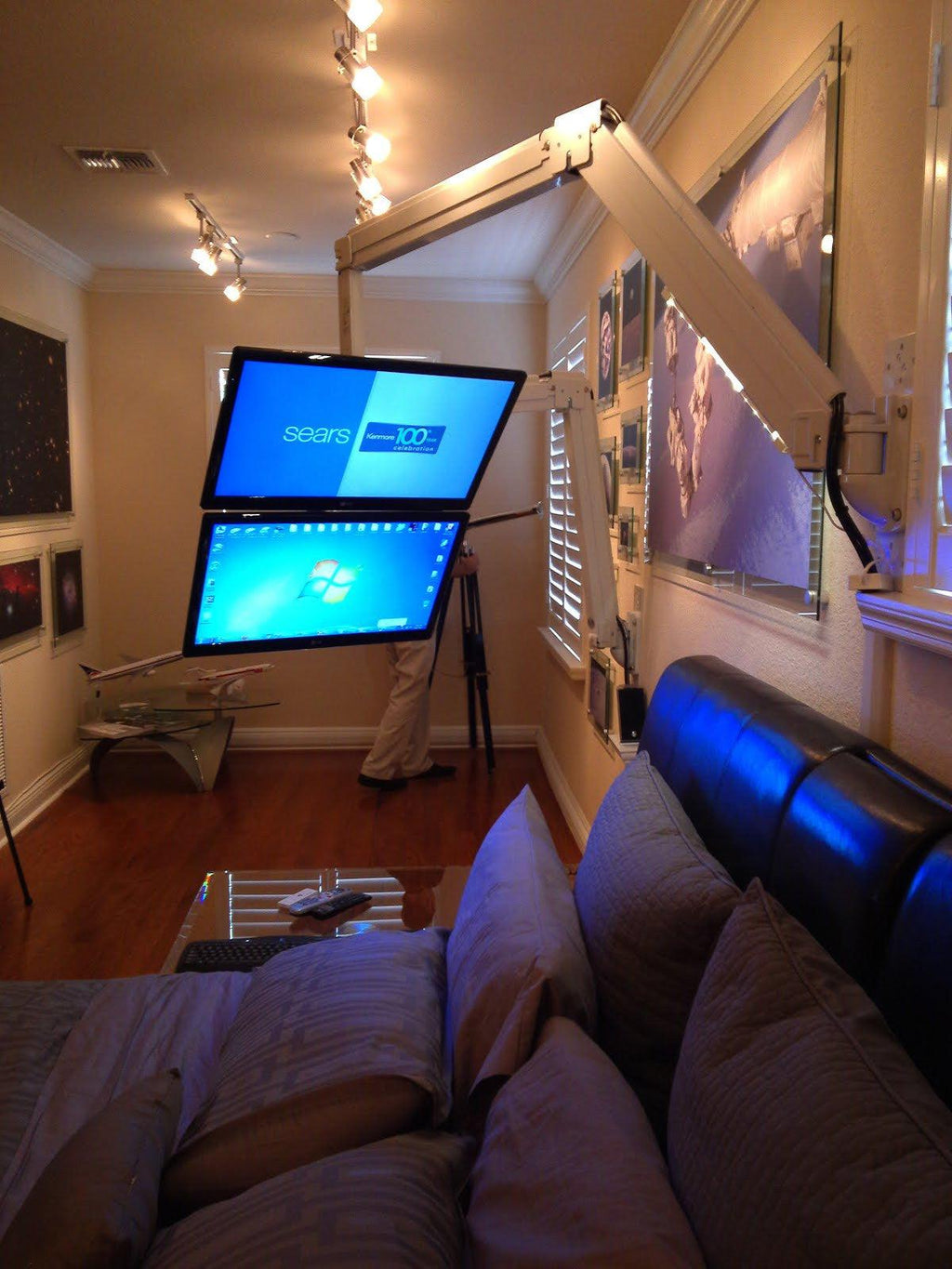DW630W  Extra Long Reach Wall Monitor Arm  Over the Bed 63 inch long