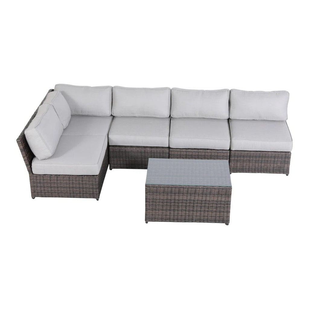 4-Person Outdoor Wicker Seating Set with Cushions – Fully Assembled