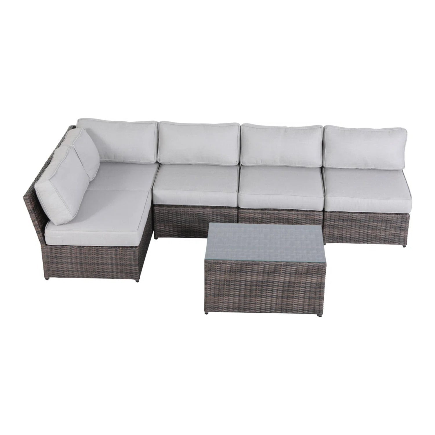 4-Person Outdoor Wicker Seating Set with Cushions – Fully Assembled