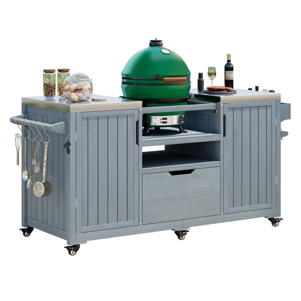 K&K 66.5" Outdoor Kitchen Island for Big