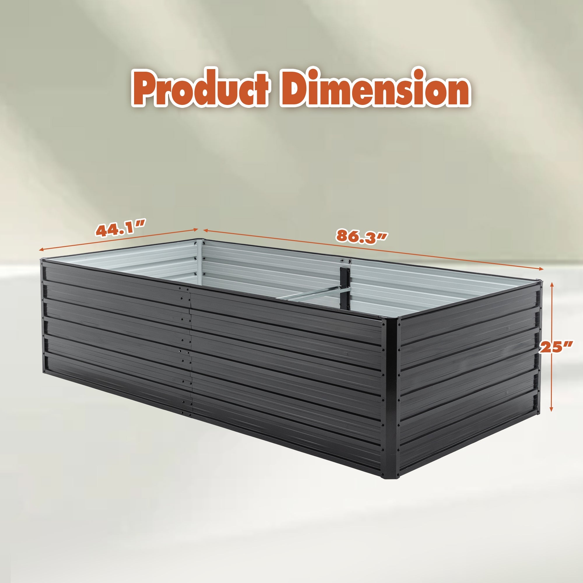 Metal Raised Garden Bed Outdoor - 7.2x3.6x2 FT