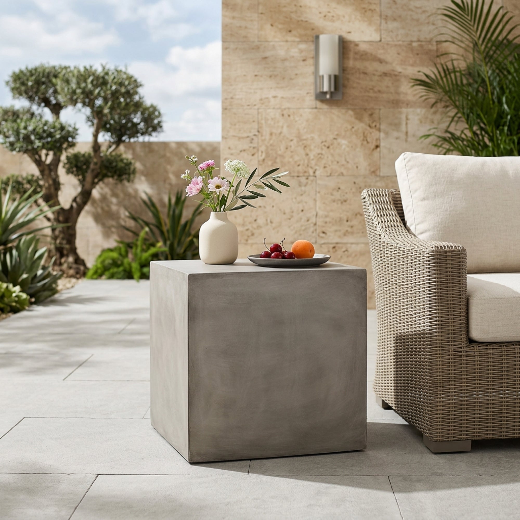 Outdoor MGO Side Table - Light
