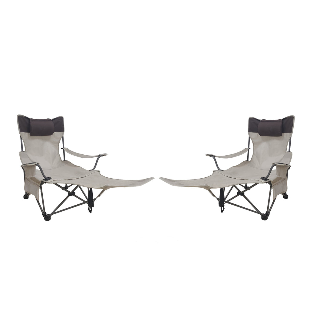 2PCS Outdoor Camping Chairs - Folding & Adjustable
