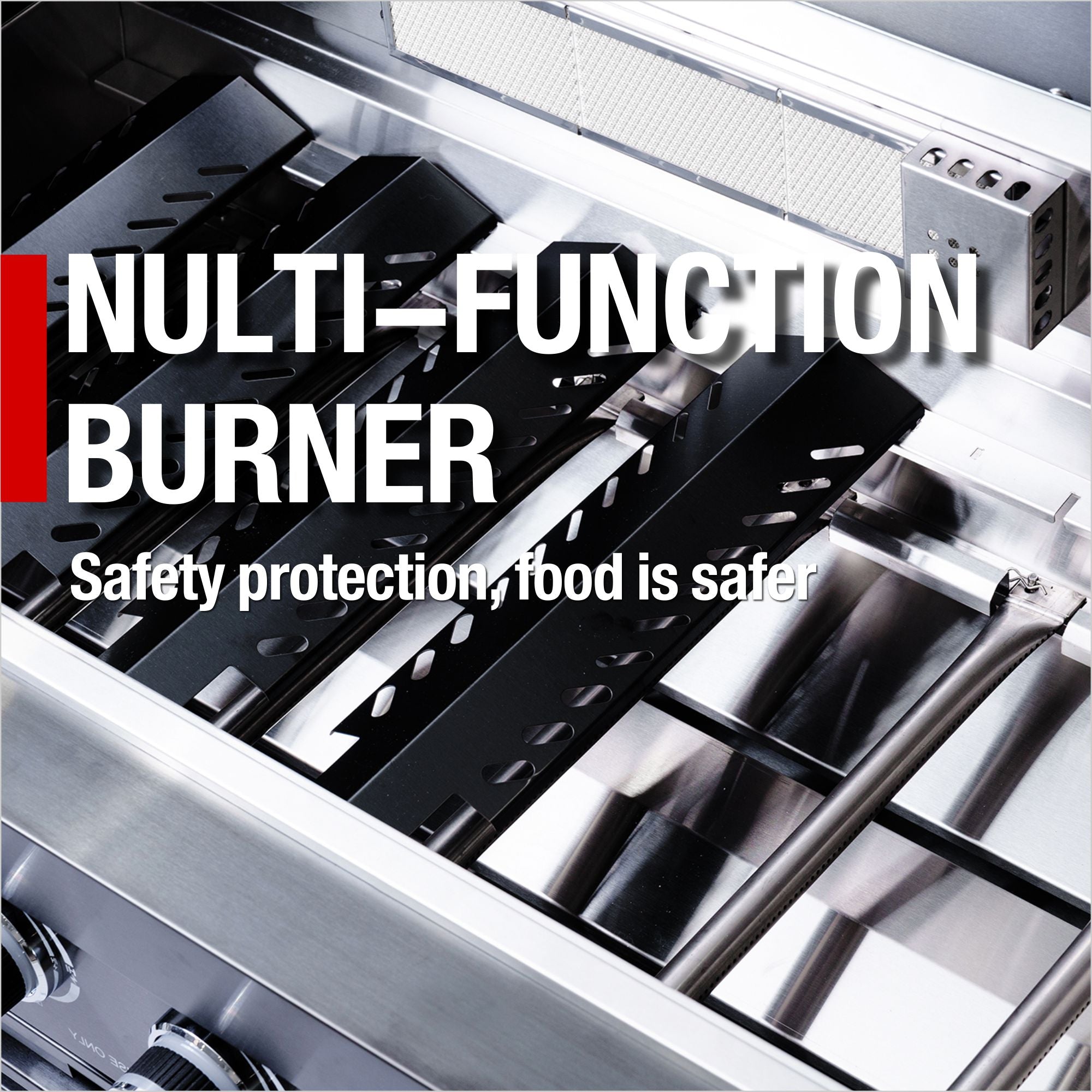 Gas Grill with Four Burners - Stainless Steel Outdoor Kitchen Islands