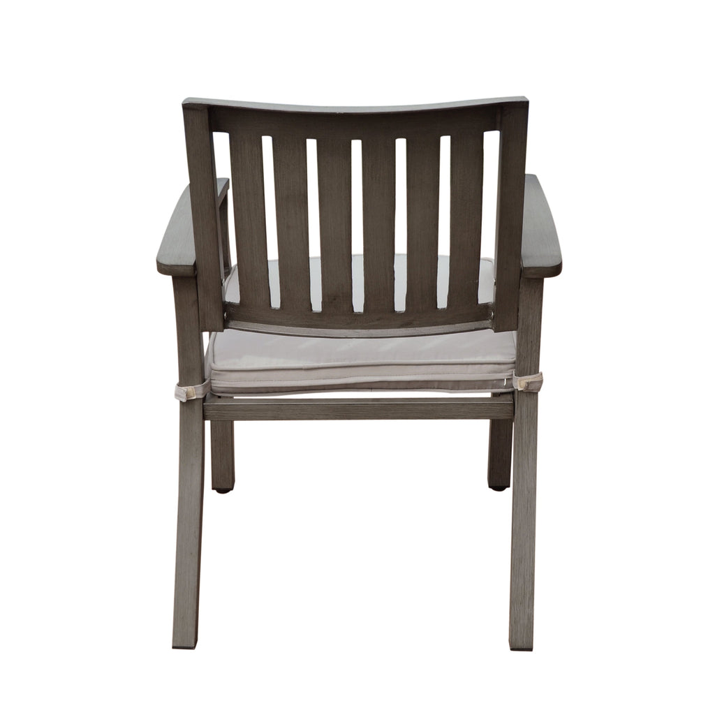 Outdoor Modern Aluminum Dining Chair with Cushion (Set of 2)
