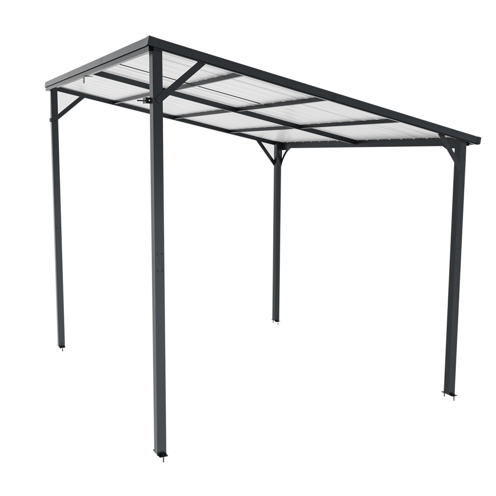 Outdoor Metal Pergola 8' x 10' with Inclined Roof