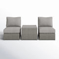 Fully Assembled 2-Piece Wicker Outdoor Seating Set with Cushions
