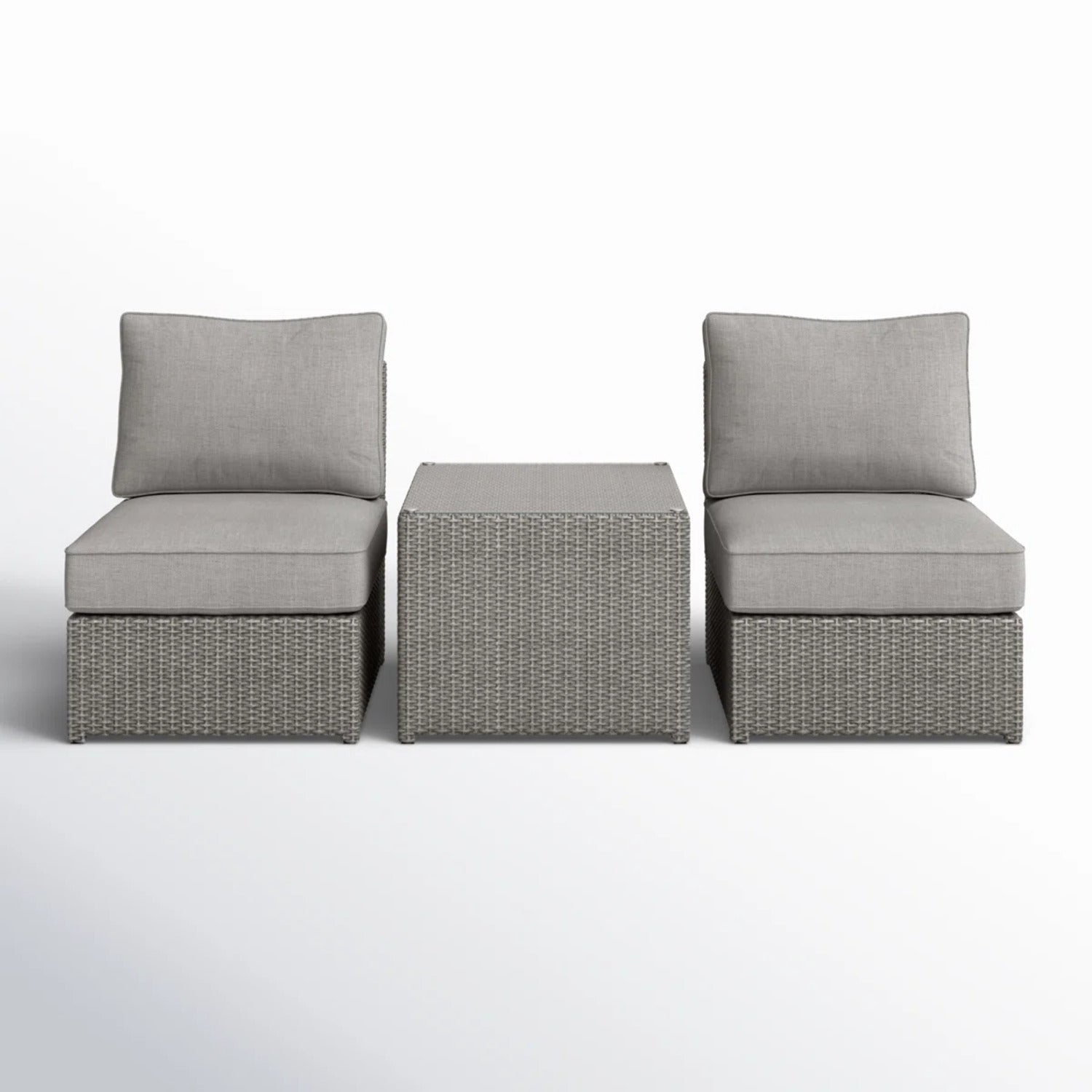 Fully Assembled 2-Piece Wicker Outdoor Seating Set with Cushions