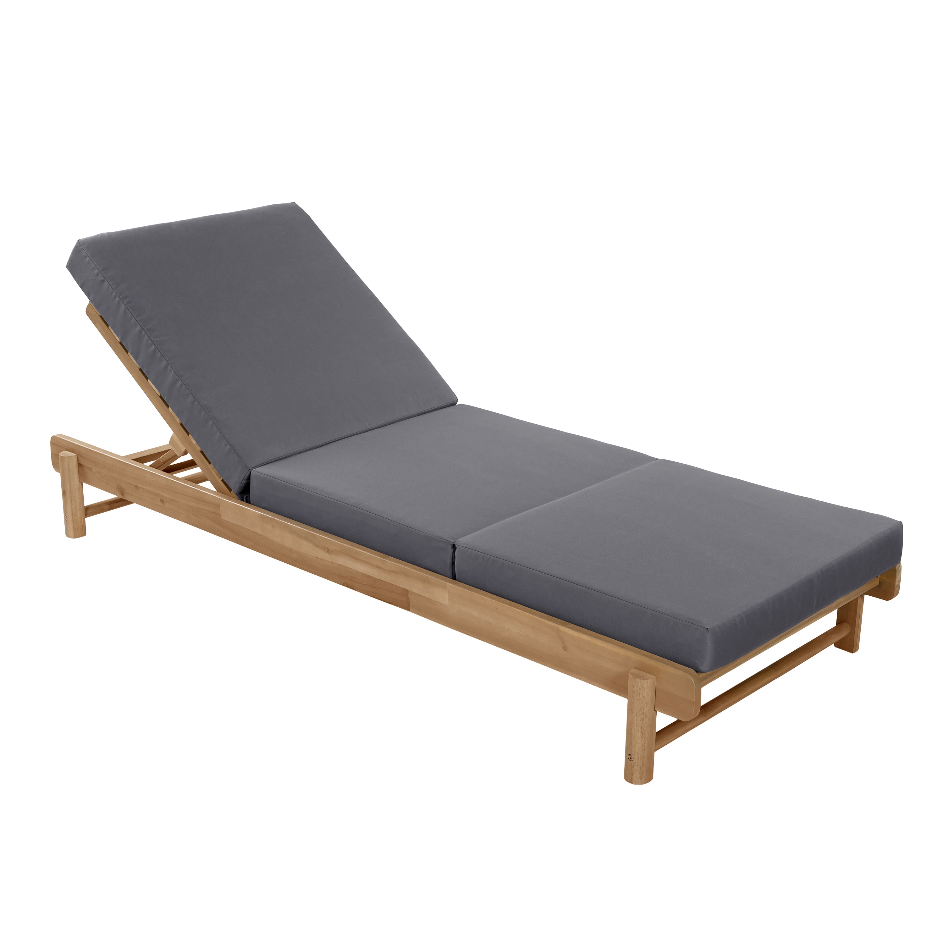 Light Teak Acacia Wood Chaise Lounge Set
