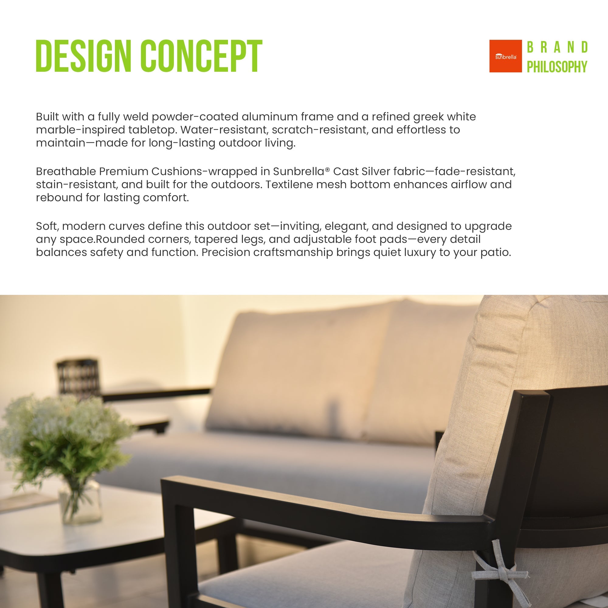 Modern Outdoor Fully Weld Swivel Lounge Chair – Premium Aluminum Frame in Ember
