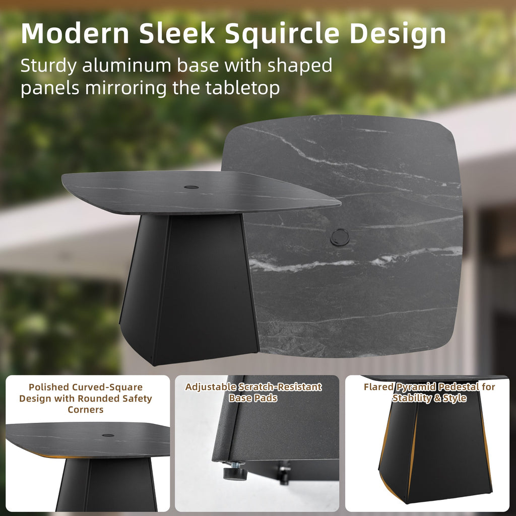 5-Piece Outdoor Pedestal Dining Set