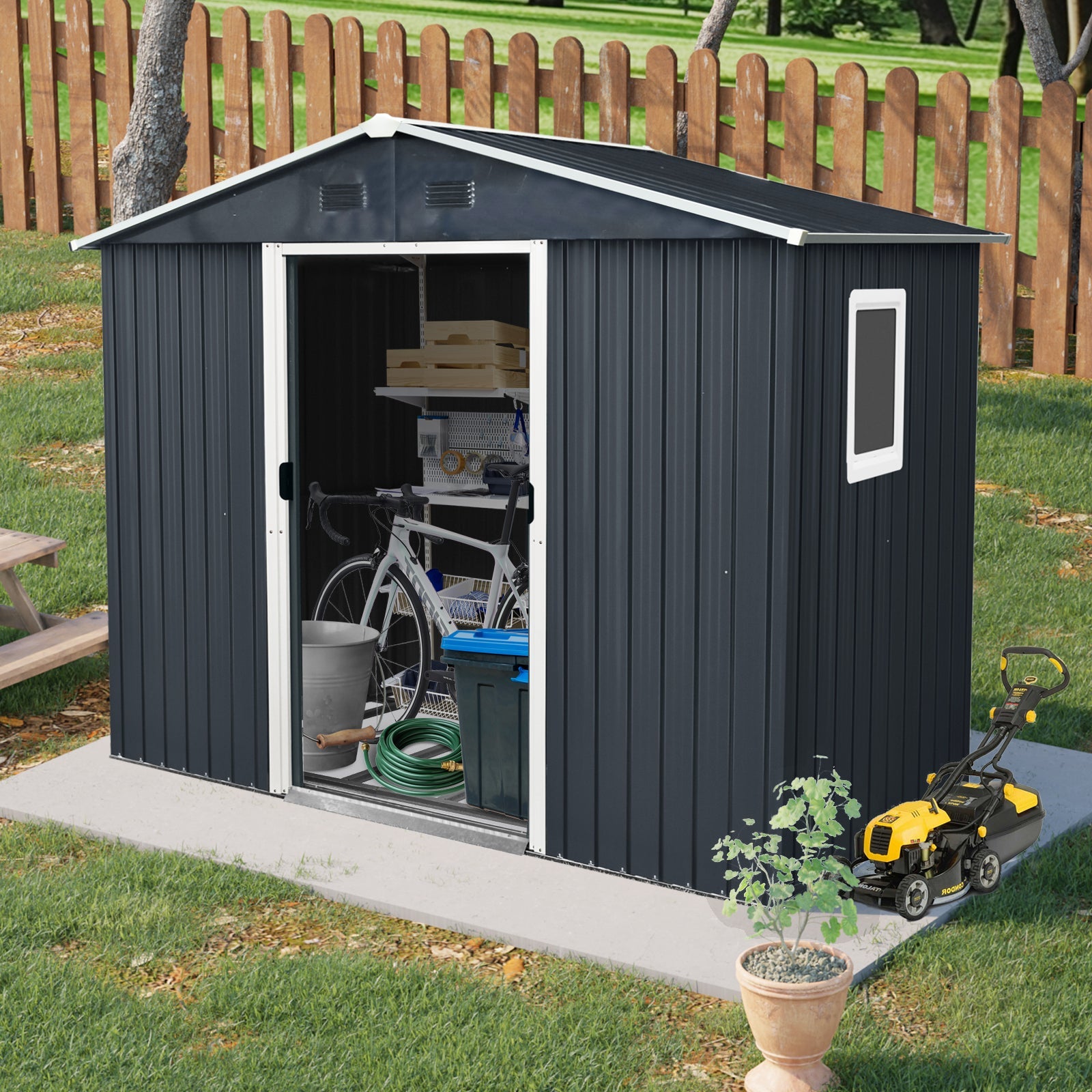 8ft x 4ft Outdoor Metal Storage Shed