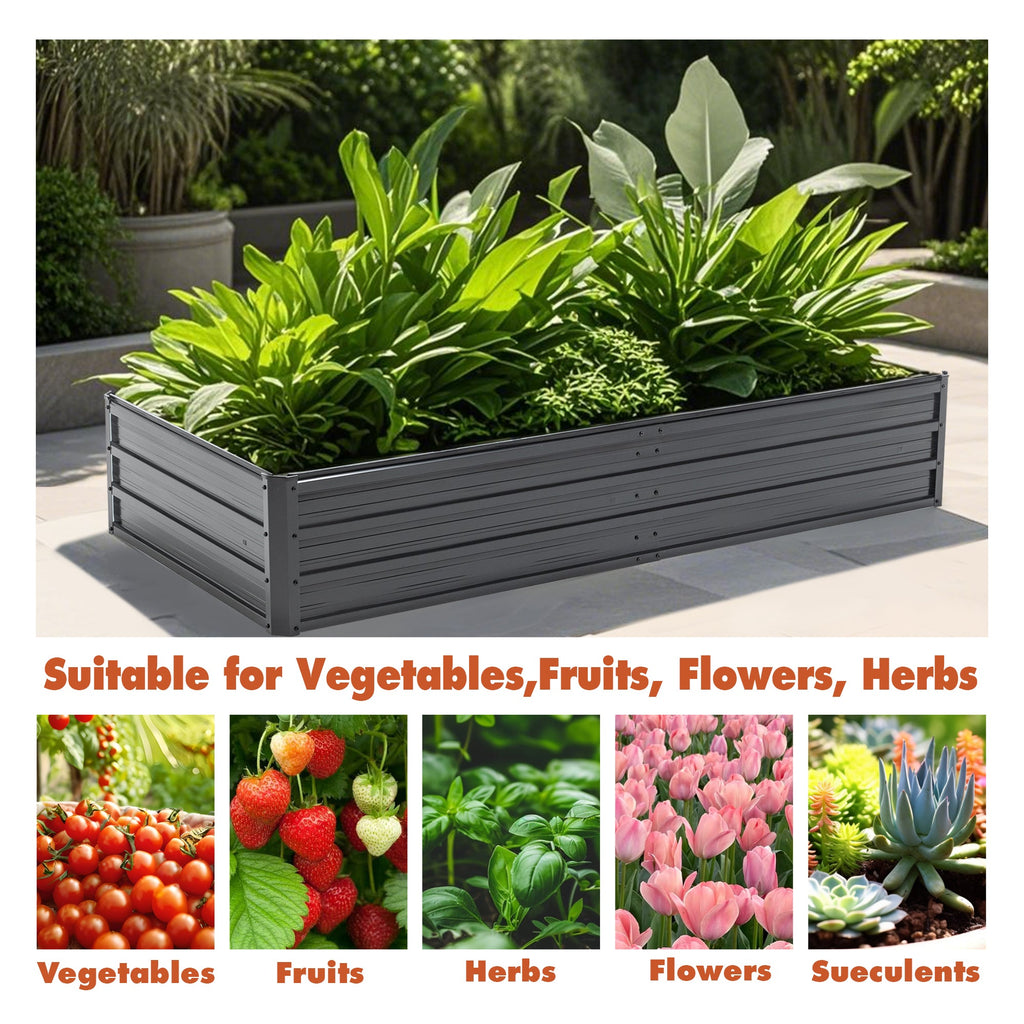 Metal Raised Garden Bed Outdoor Planter Box