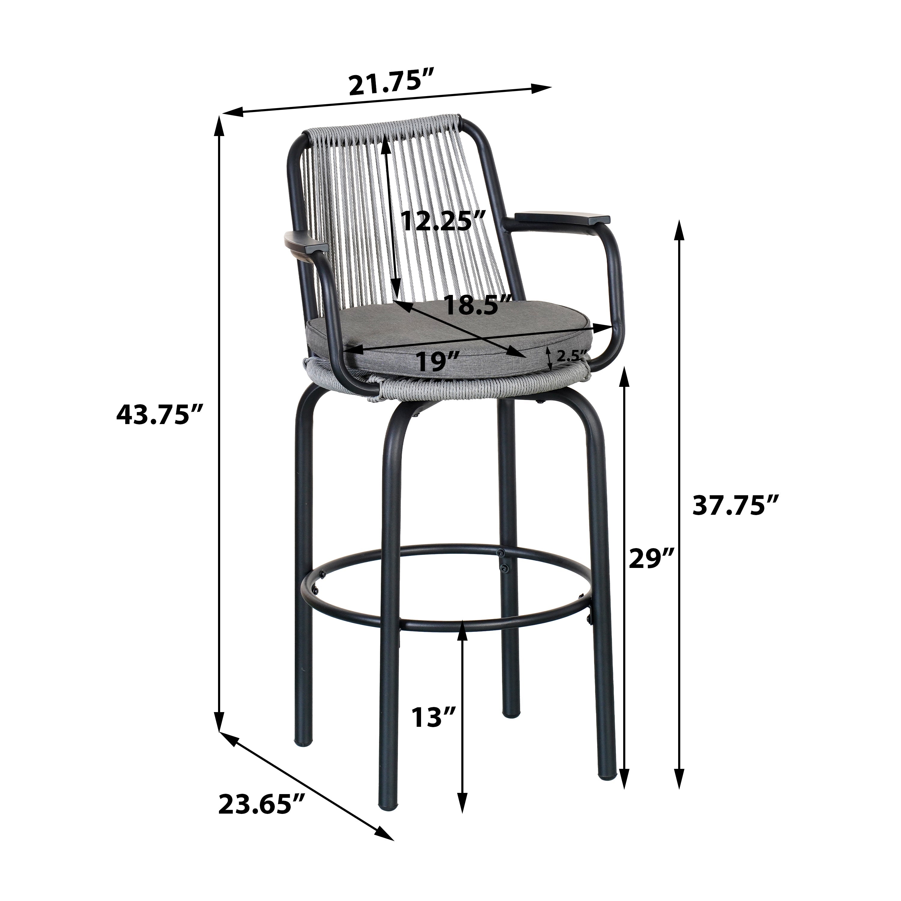Outdoor Patio Bar Stools Set of 2