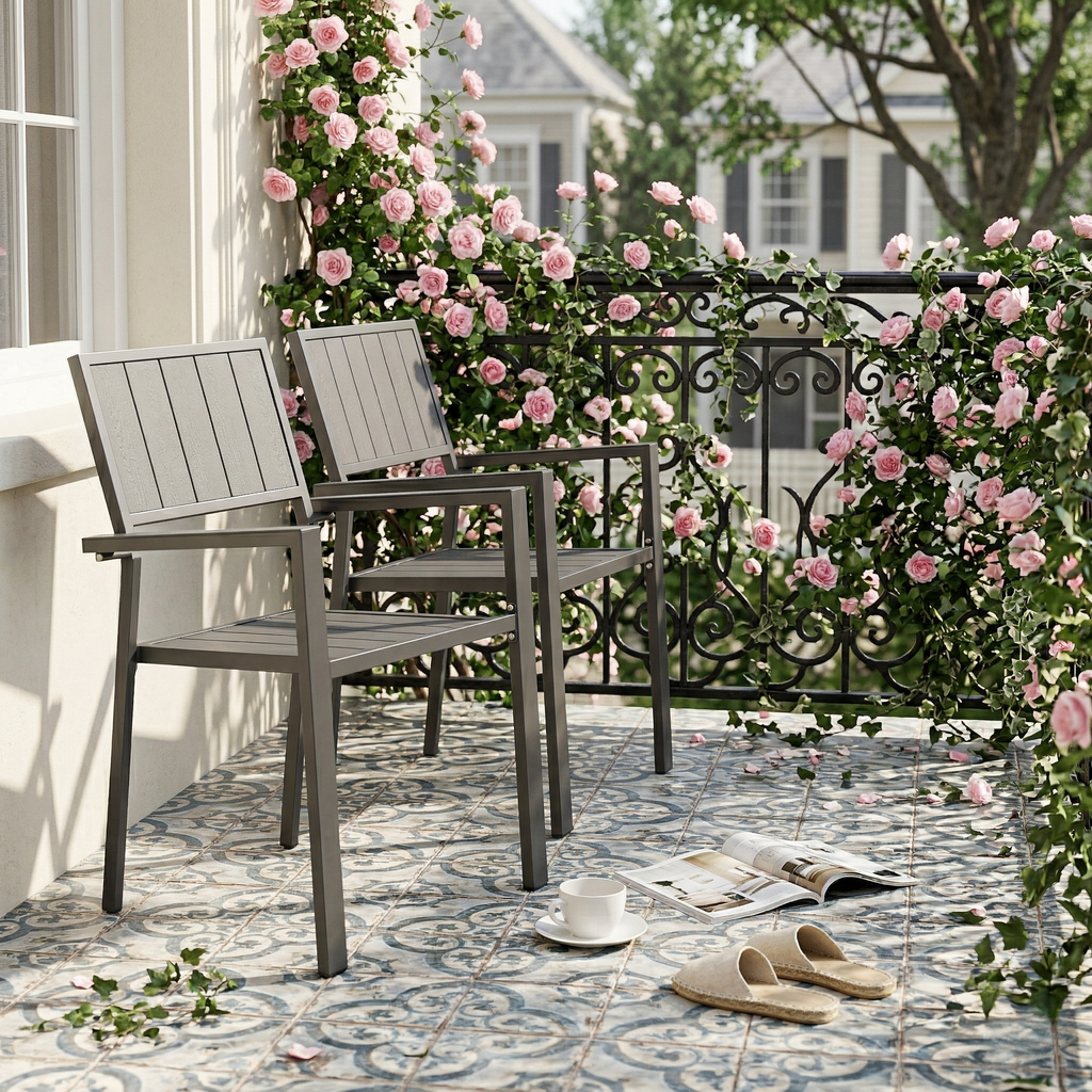 Modern Outdoor Indoor Metal Side Chair Set of 2