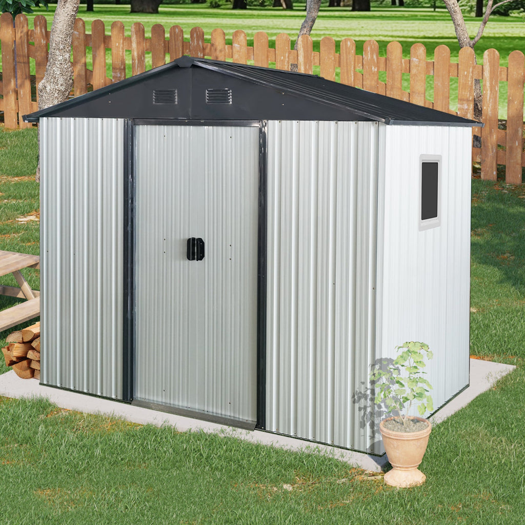 8ft x 4ft Outdoor Metal Storage Shed with Window