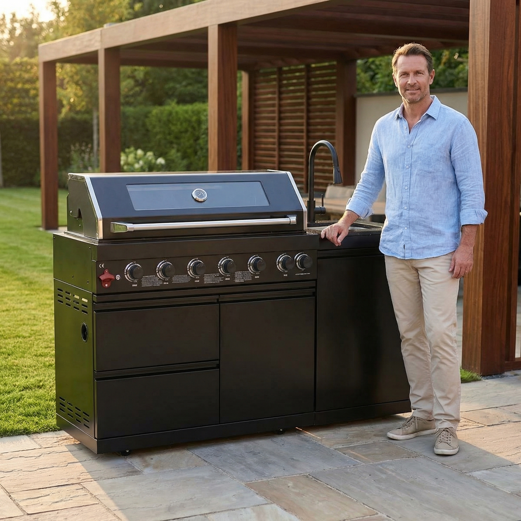 62.6 Inch 6-Burner Deluxe Stainless Steel Propane Gas Outdoor Kitchen Grill