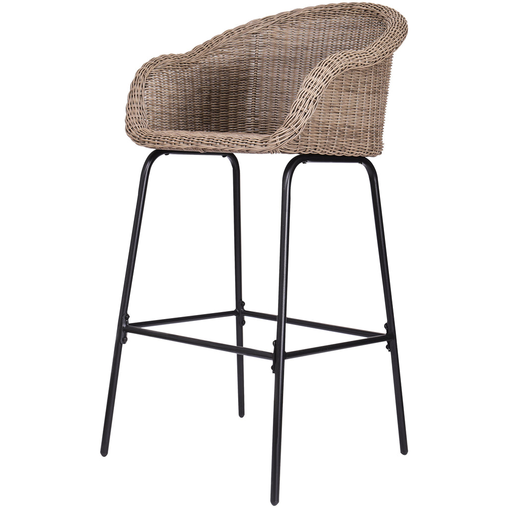Ladd Outdoor Metal Wicker Barstool