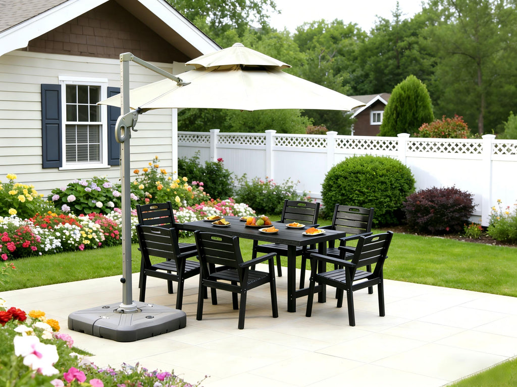 HDPE Outdoor Patio Dining Set - Table and 6 Chairs