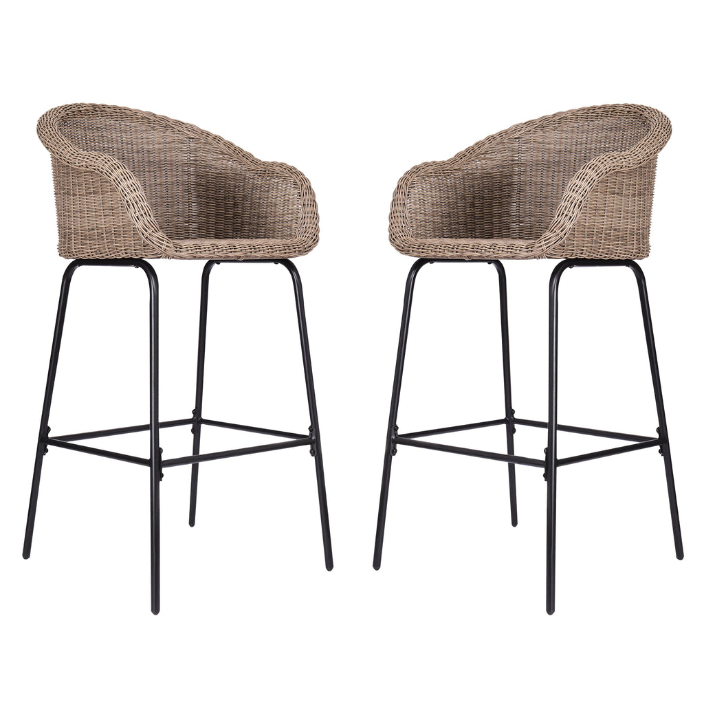 Ladd Outdoor Metal Wicker Barstool