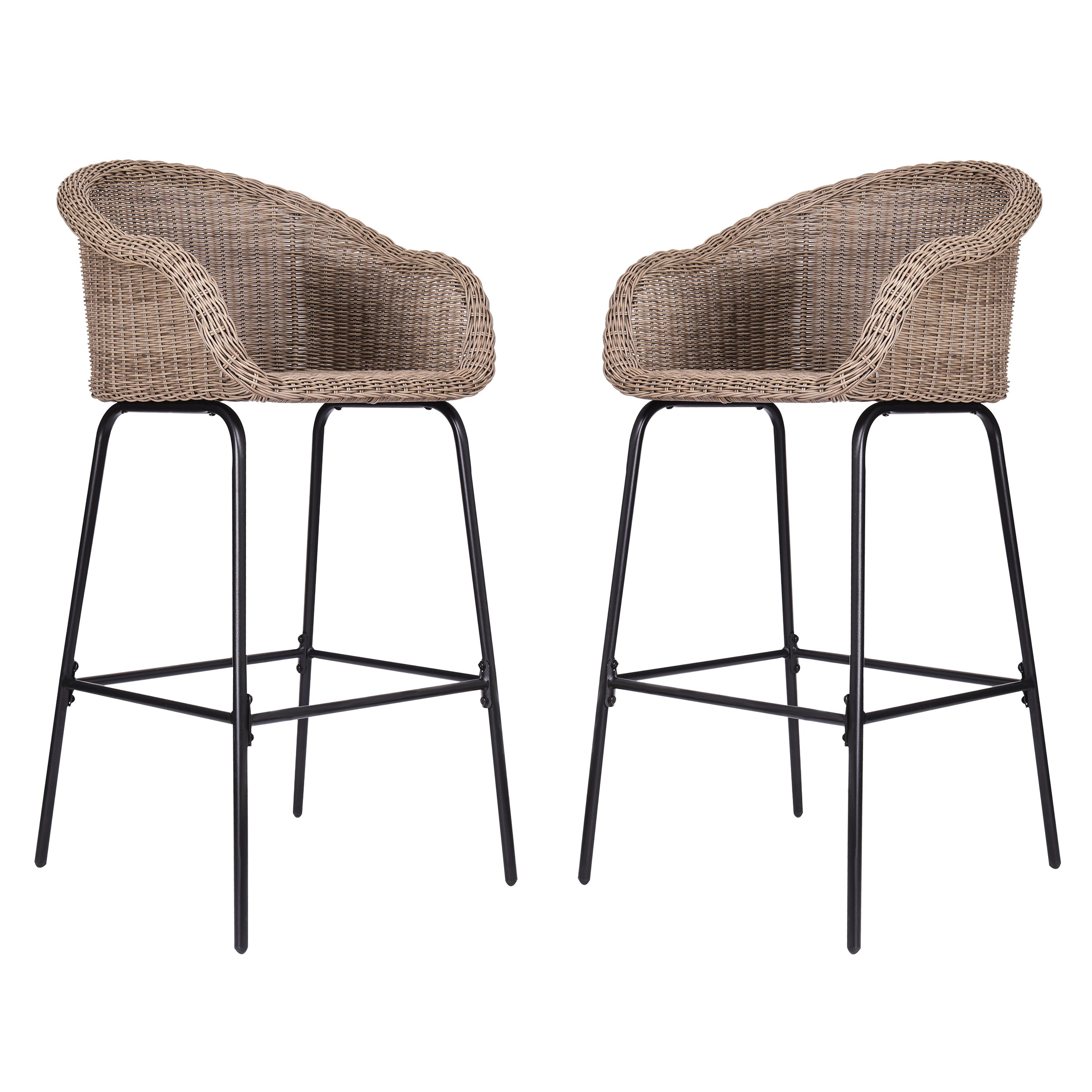 Ladd Outdoor Metal Wicker Barstool