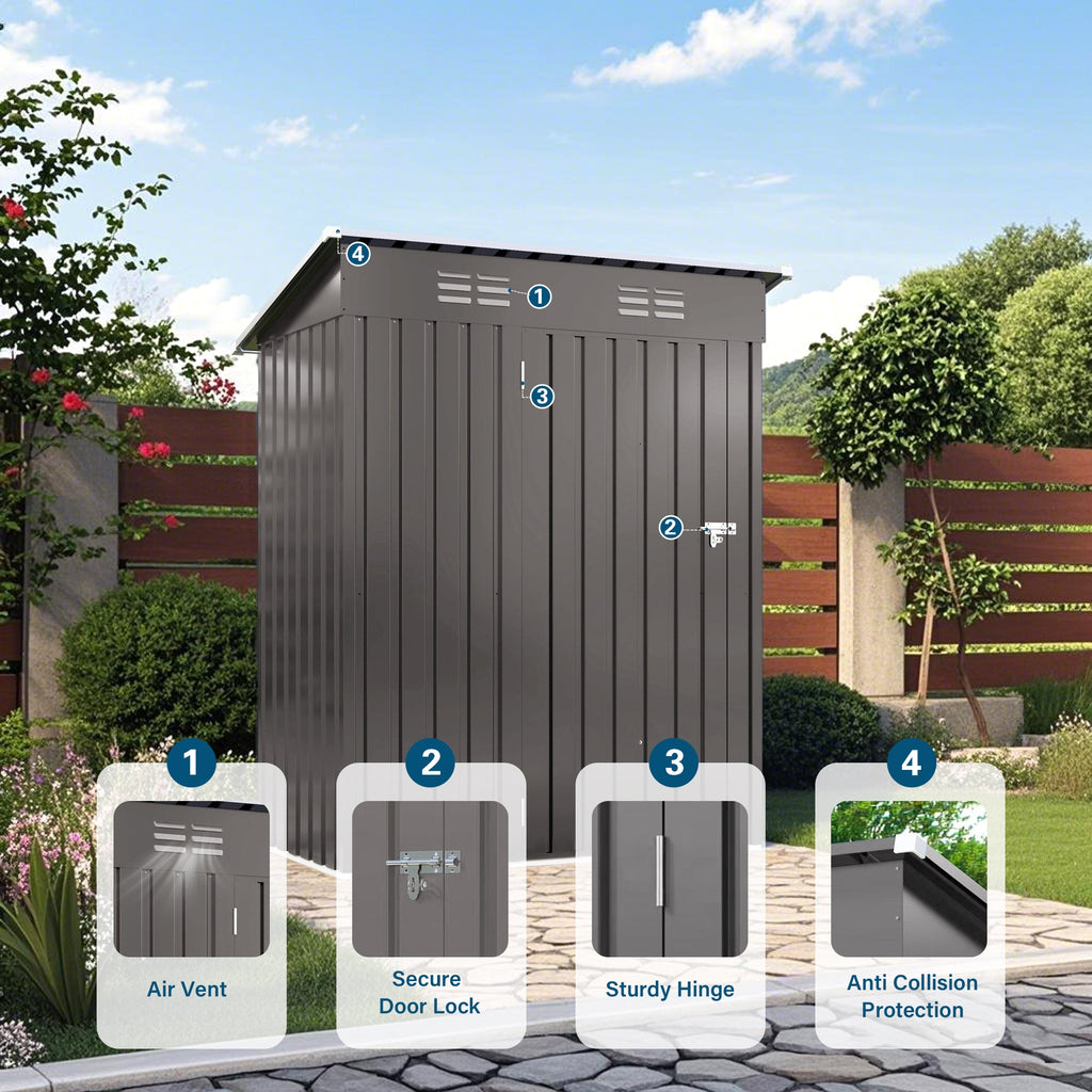 5X3 FT Metal Outdoor Storage Shed