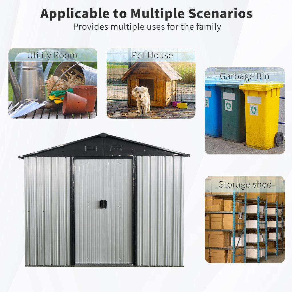 8ft x 4ft Outdoor Metal Storage Shed with Window