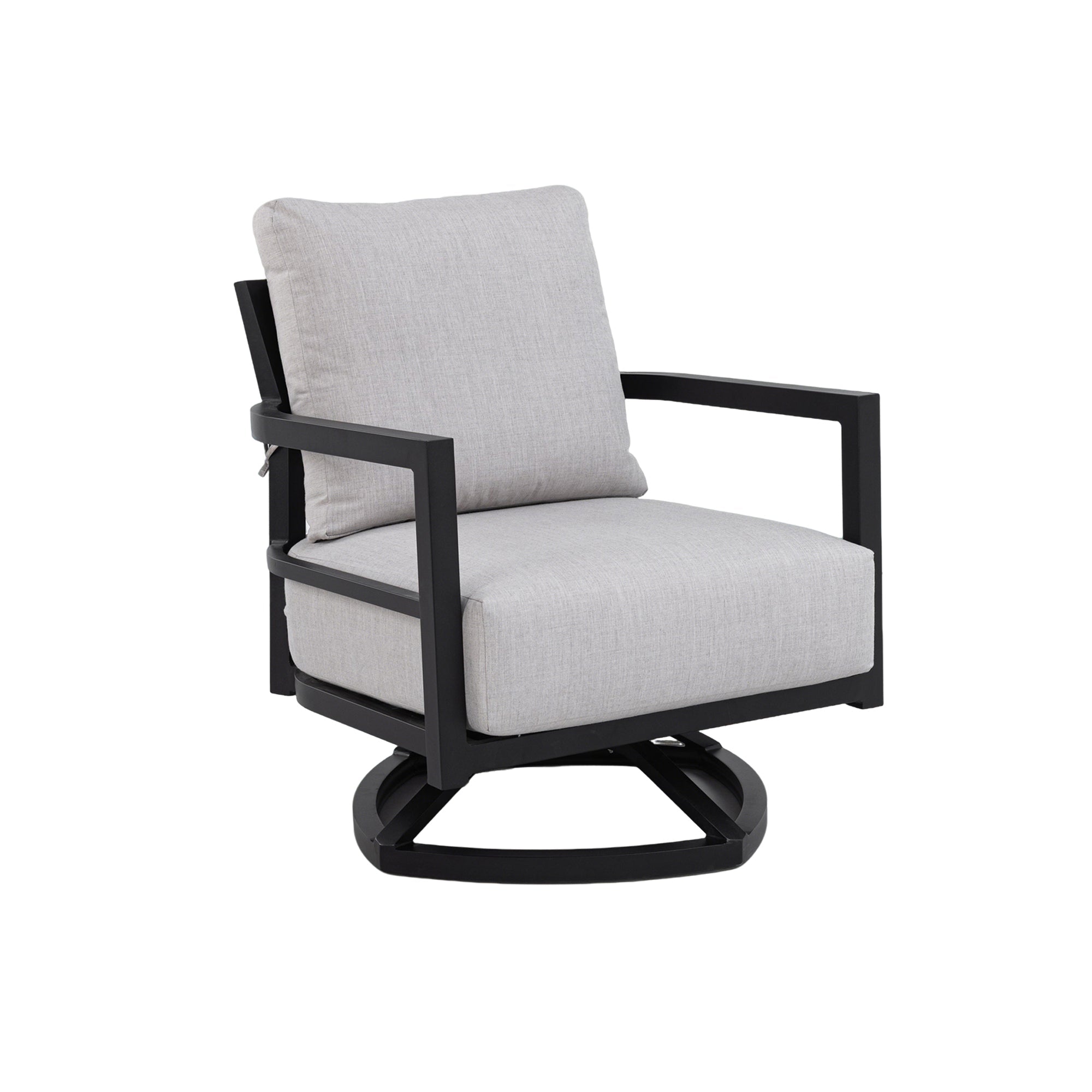 Modern Outdoor Fully Weld Swivel Lounge Chair – Premium Aluminum Frame in Ember