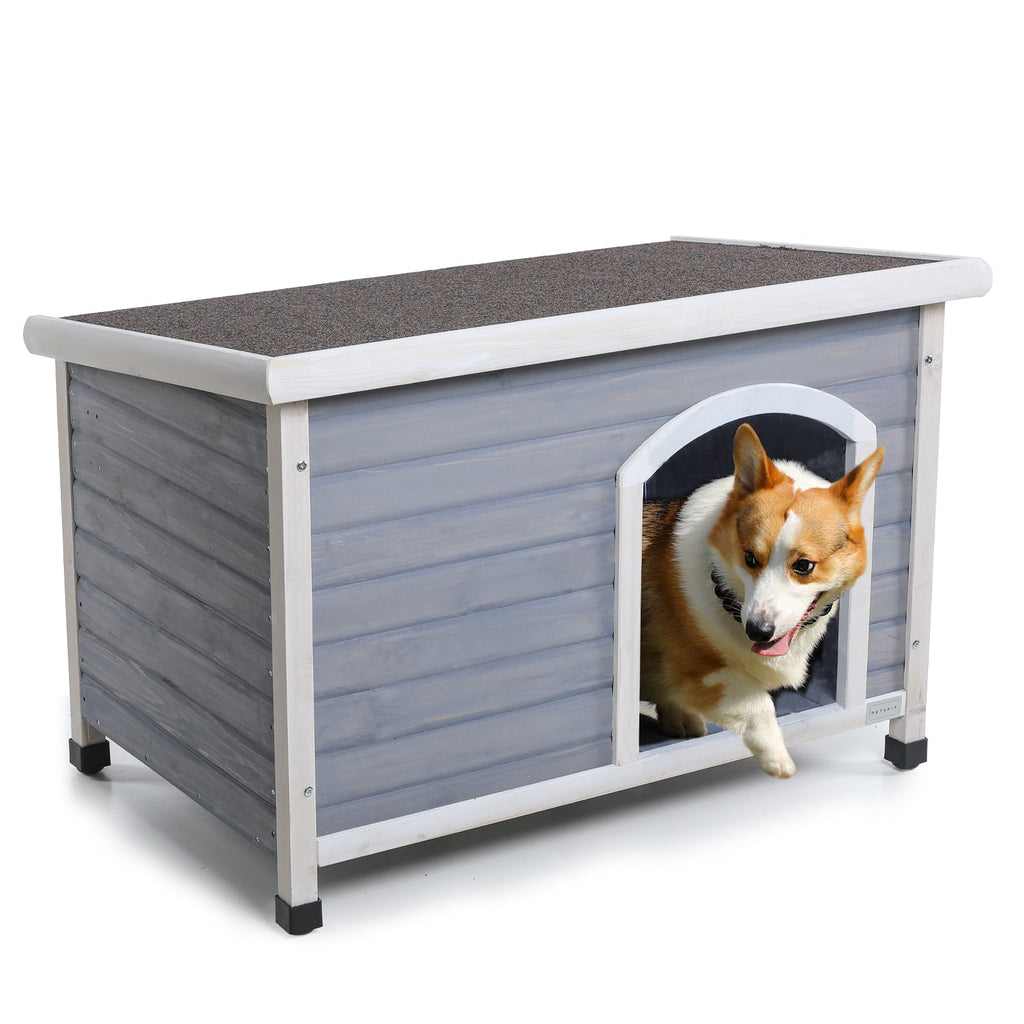 Medium Wooden Outdoor Dog House with Waterproof Roof
