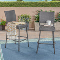 29" Outdoors PE Rattan Armless Barstools, Set of 2