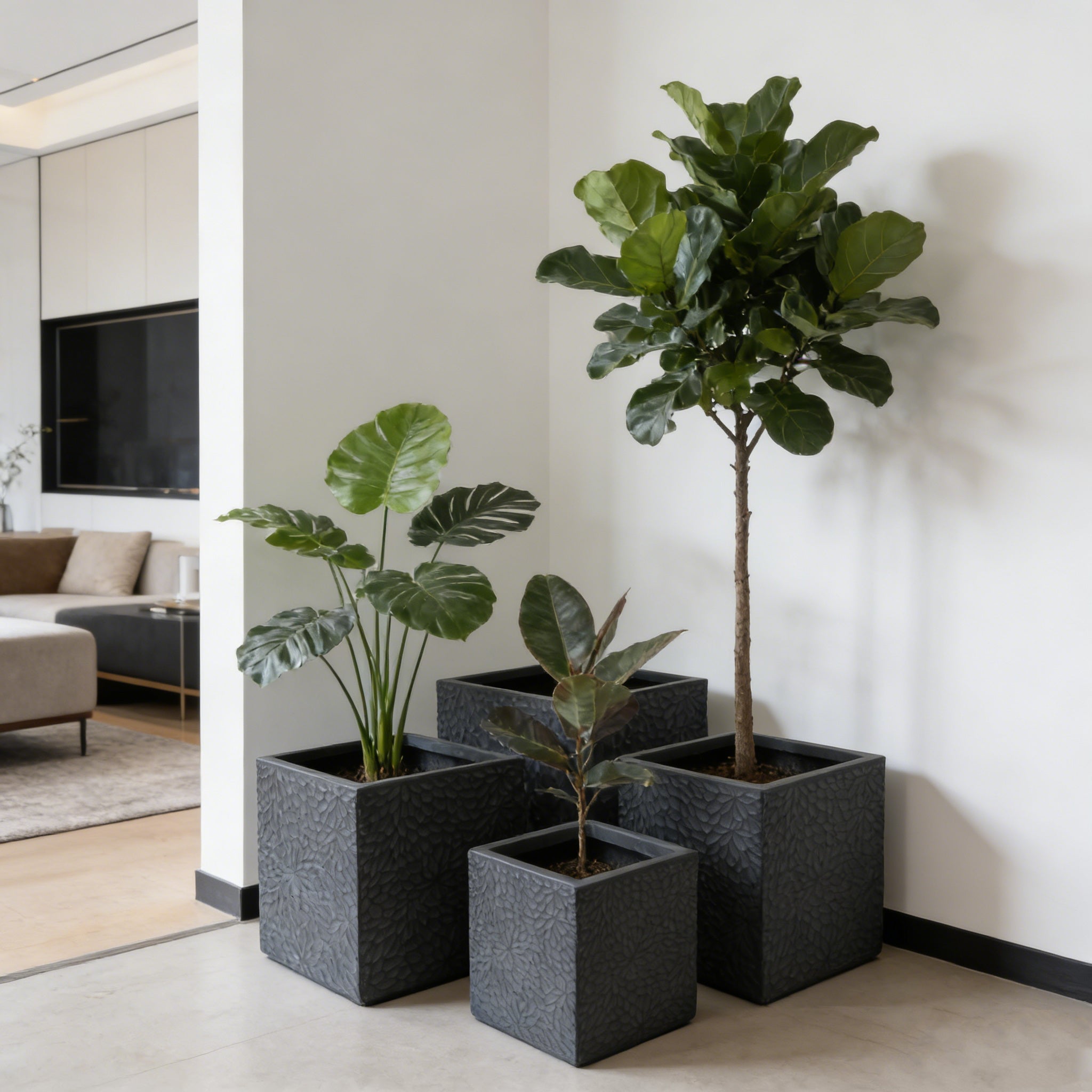 Large Outdoor Indoor Planter Set of 4