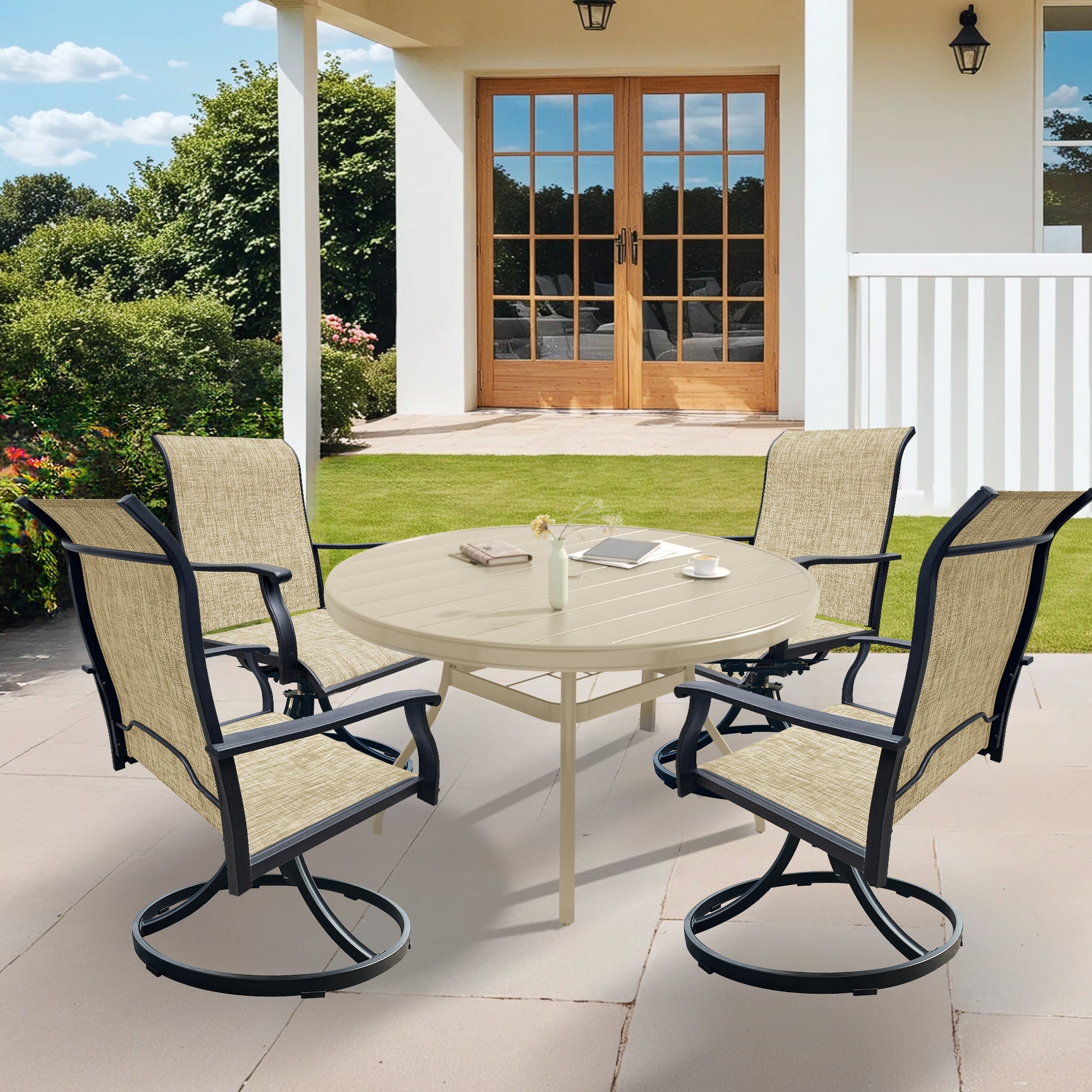 Outdoor Patio Furniture Set with 360° Swivel Chairs