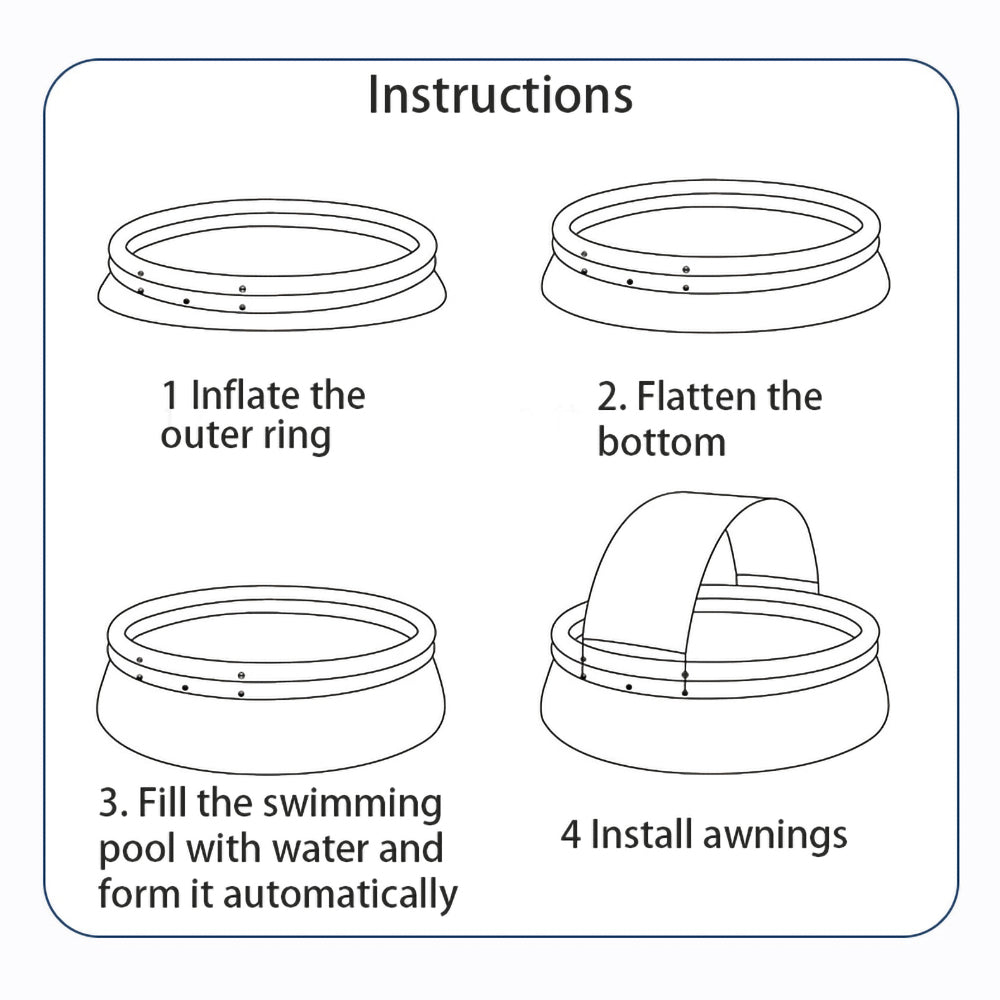 141.73in Outdoor Inflatable Swimming Pool