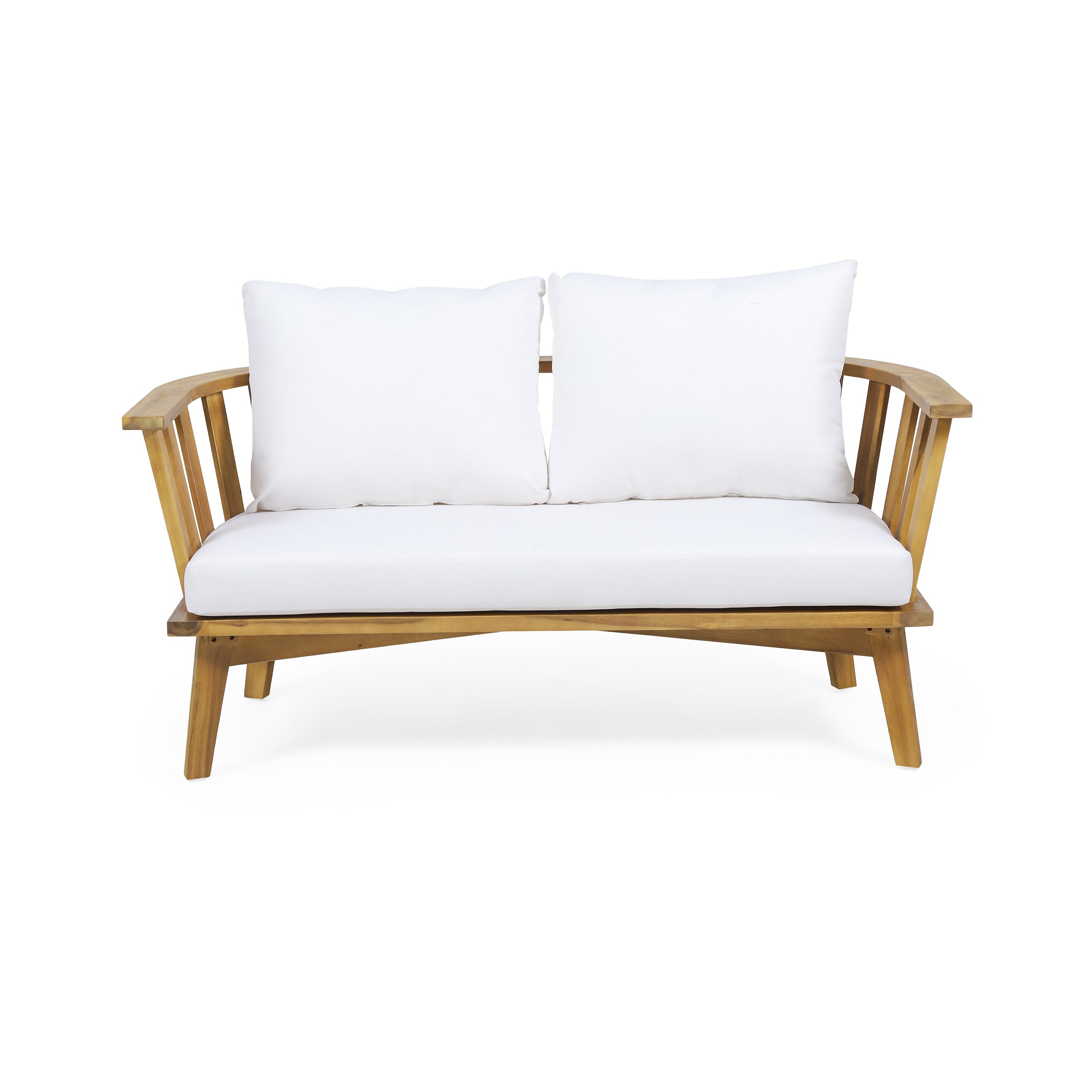2-Person Outdoor Acacia Wood Patio Seating Group