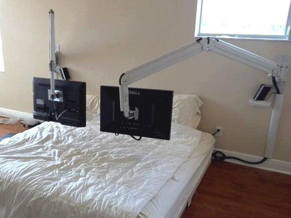 DW630W  Extra Long Reach Wall Monitor Arm  Over the Bed 63 inch long