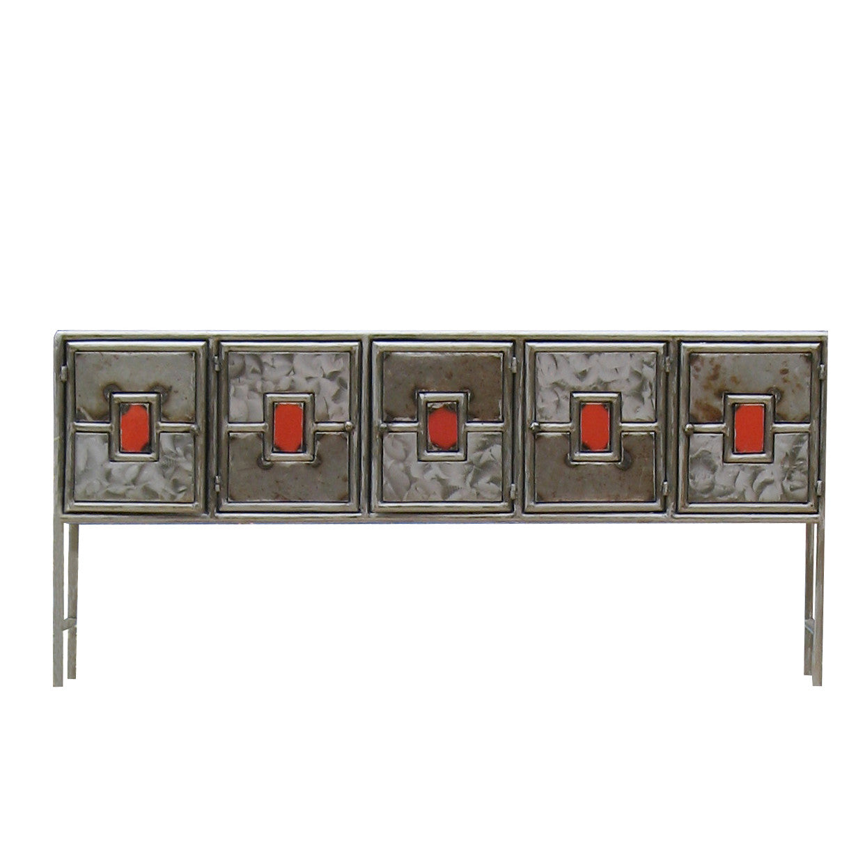 Recycled Metal Credenza - Red