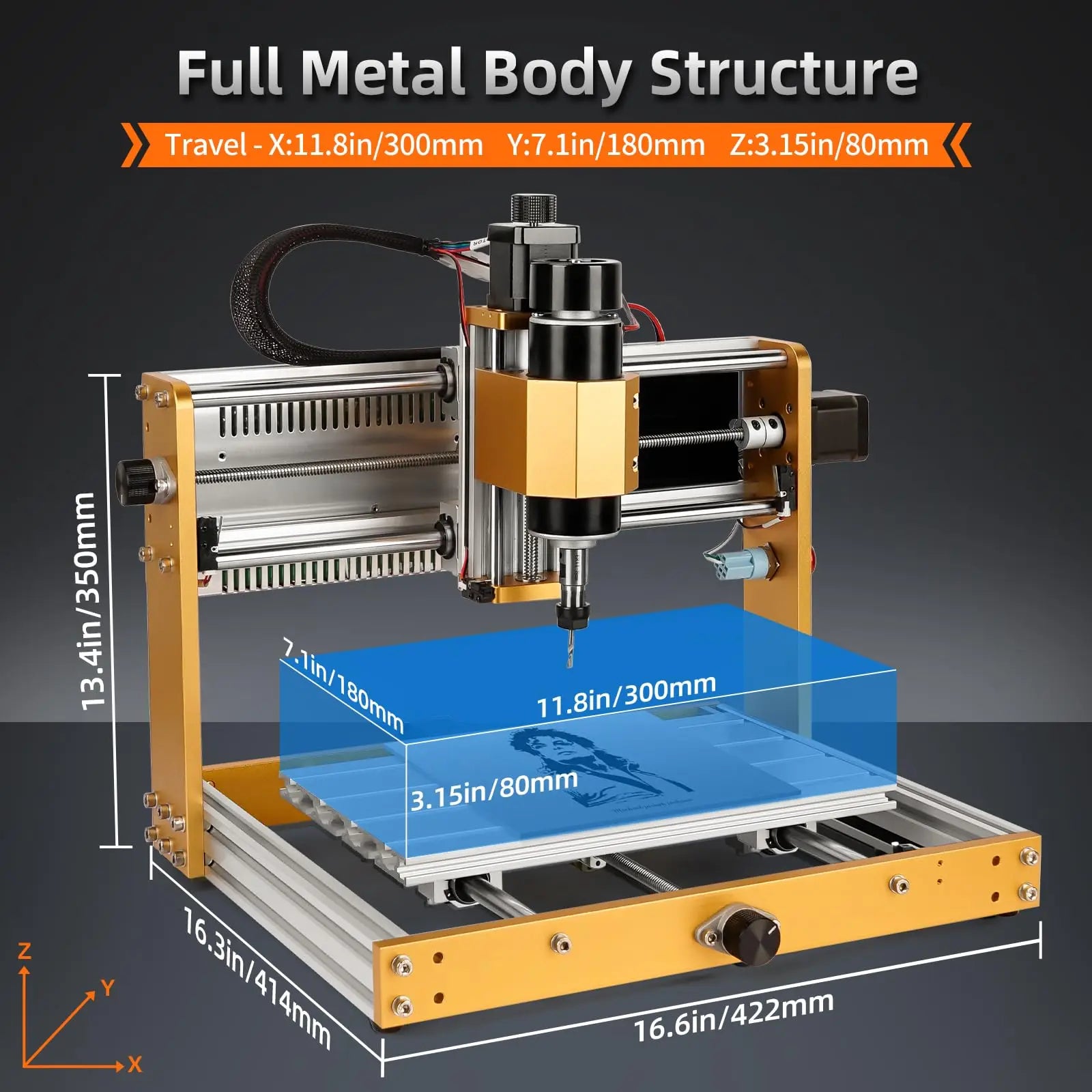 CNC Router Machine 3018Pro Max 500W, GRBL Offline ControlAll Aluminum Frame CNC Milling Machine for Wood Metal Carving Cutting