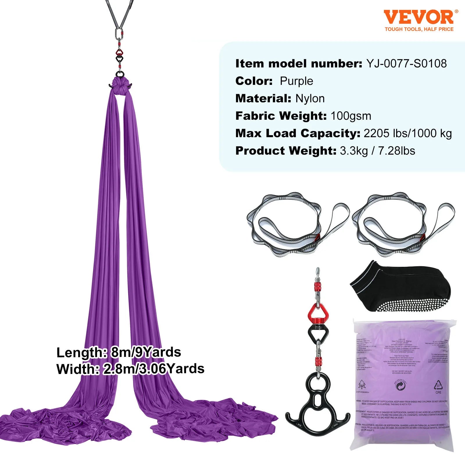 VEVOR SucceBuy Aerial Yoga Hammock Starter Kit For All Levels Fitness