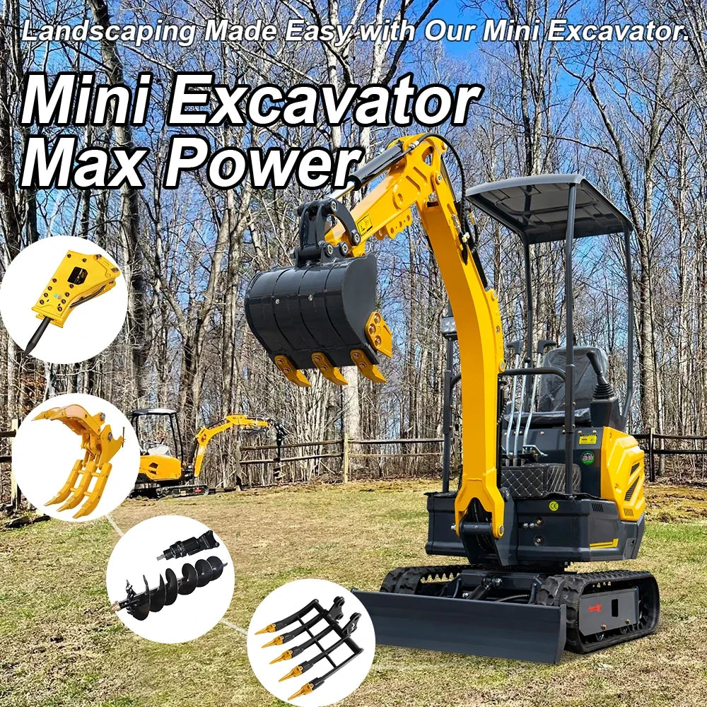 Customized 1.5ton Micro Mini Excavator Quick Start Stable Power Output Custom Color For Greenhouse & Small Farm Construction