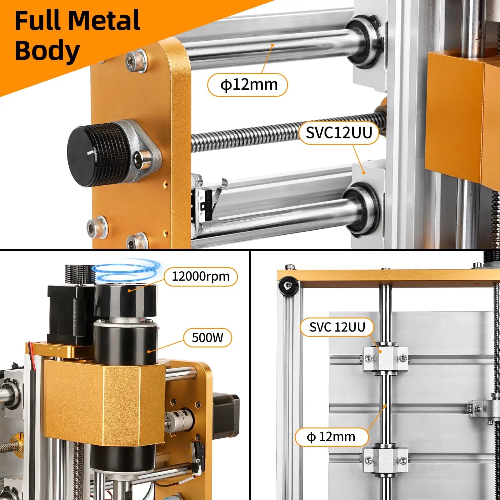 CNC Router Machine 3018Pro Max 500W, GRBL Offline ControlAll Aluminum Frame CNC Milling Machine for Wood Metal Carving Cutting